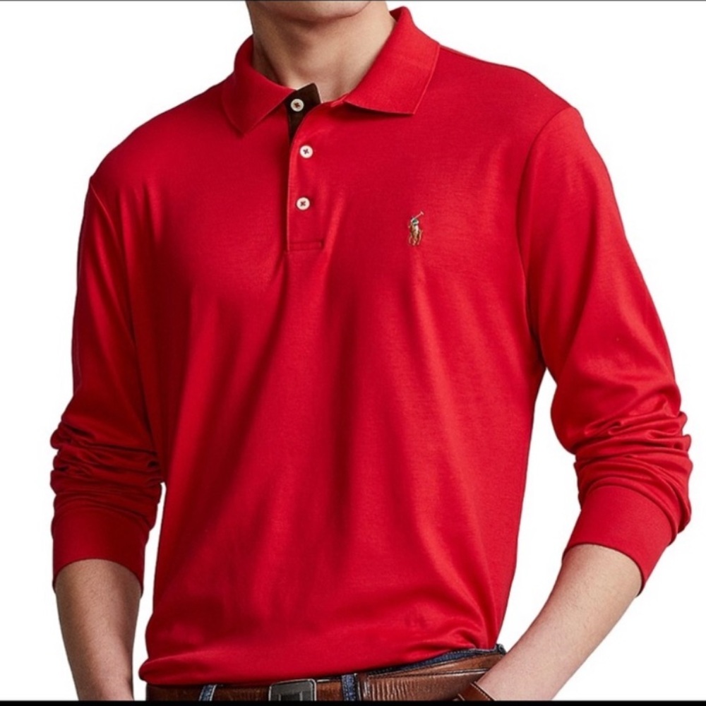 Polo Ralph Lauren Men's Classic Fit Mesh Long-Sleeve Polo Shirt Size Medium NWT